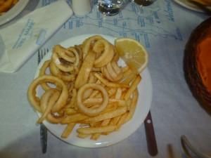 Premier repas du soir à Poros (Lefkada)