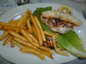 Premier repas du soir à Poros (Lefkada)