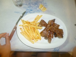 Premier repas du soir à Poros (Lefkada)